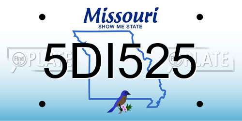 5DI525 Missouri License Plate