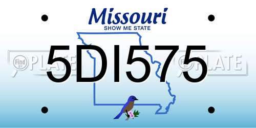 5DI575 Missouri License Plate