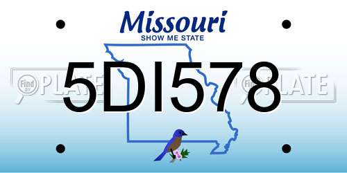 5DI578 Missouri License Plate