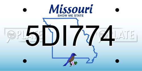 5DI774 Missouri License Plate