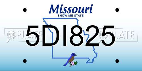 5DI825 Missouri License Plate