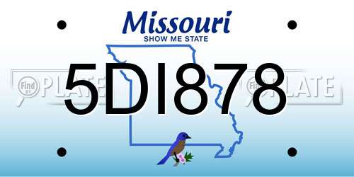 5DI878 Missouri License Plate