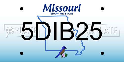 5DIB25 Missouri License Plate