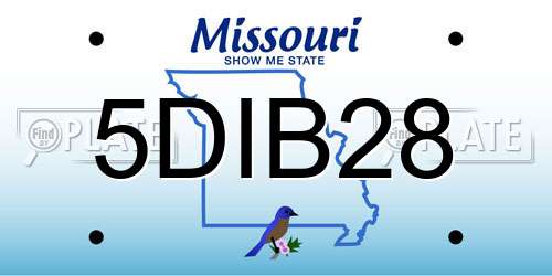 5DIB28 Missouri License Plate