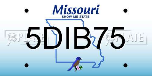 5DIB75 Missouri License Plate