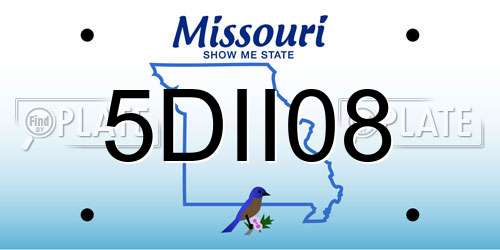 5DII08 Missouri License Plate
