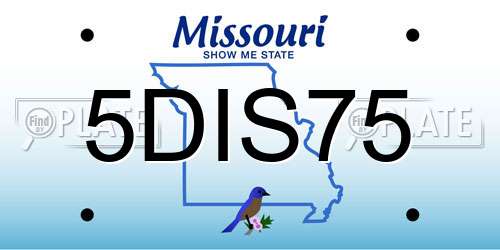 5DIS75 Missouri License Plate