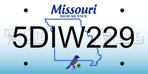 5DIW229 Missouri License Plate