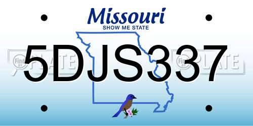 5DJS337 Missouri License Plate
