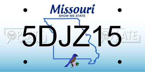 5DJZ15 Missouri License Plate