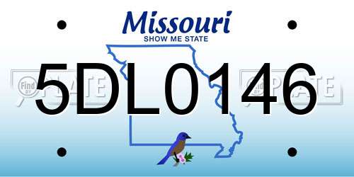 5DL0146 Missouri License Plate