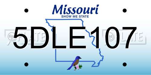 5DLE107 Missouri License Plate