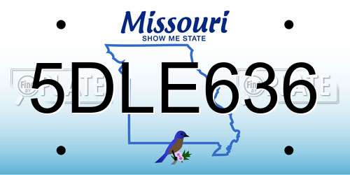 5DLE636 Missouri License Plate