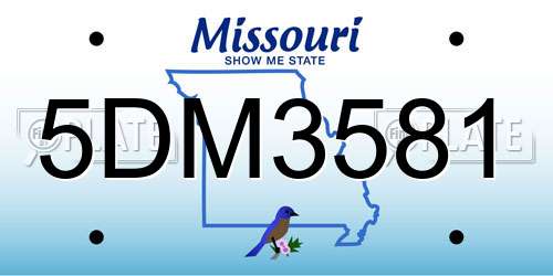5DM3581 Missouri License Plate