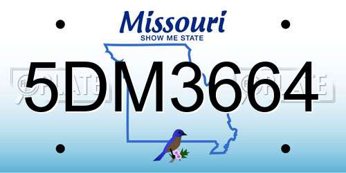 5DM3664 Missouri License Plate