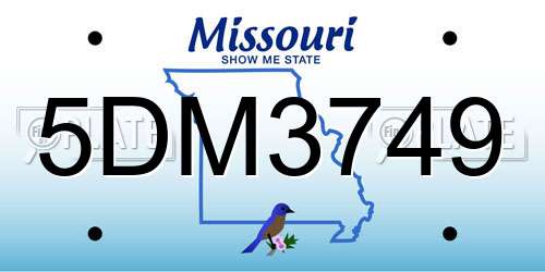 5DM3749 Missouri License Plate