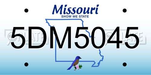 5DM5045 Missouri License Plate
