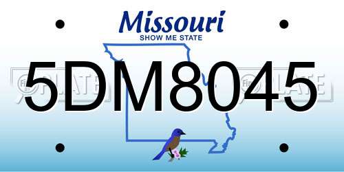 5DM8045 Missouri License Plate