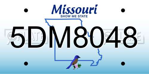 5DM8048 Missouri License Plate