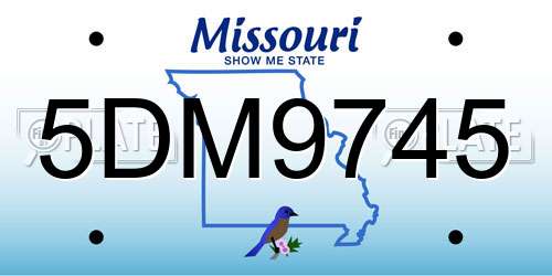 5DM9745 Missouri License Plate