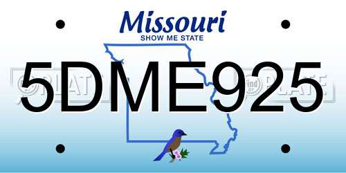 5DME925 Missouri License Plate