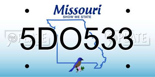 5DO533 Missouri License Plate