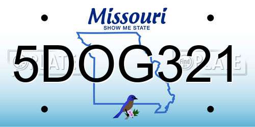 5DOG321 Missouri License Plate