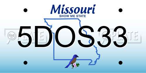 5DOS33 Missouri License Plate