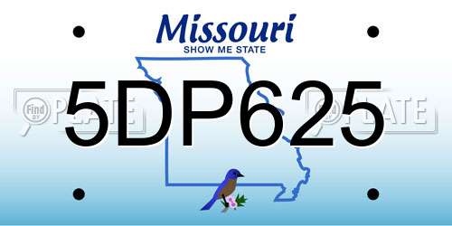 5DP625 Missouri License Plate