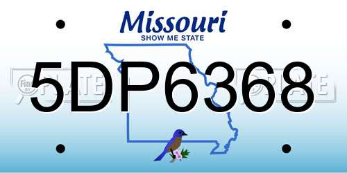 5DP6368 Missouri License Plate