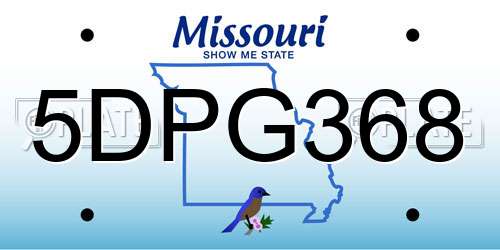 5DPG368 Missouri License Plate