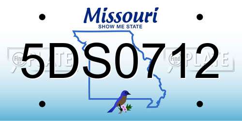5DS0712 Missouri License Plate