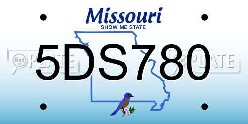 5DS780 Missouri License Plate