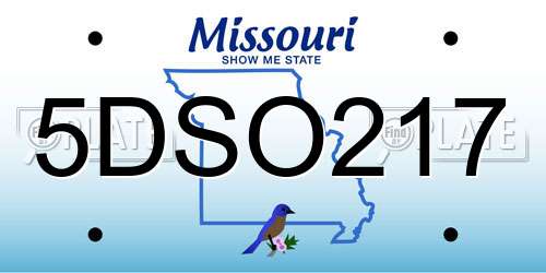 5DSO217 Missouri License Plate