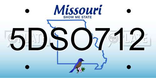 5DSO712 Missouri License Plate