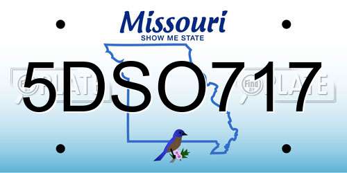 5DSO717 Missouri License Plate