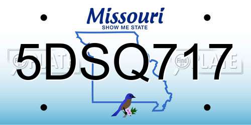 5DSQ717 Missouri License Plate