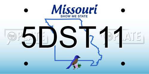5DST11 Missouri License Plate