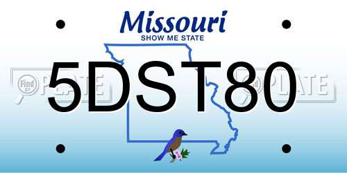 5DST80 Missouri License Plate