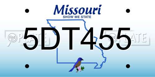5DT455 Missouri License Plate