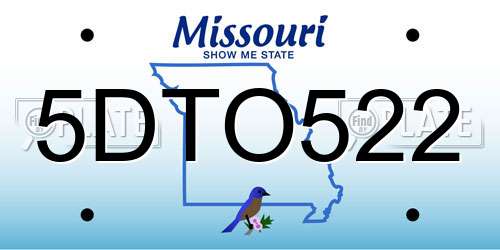 5DTO522 Missouri License Plate