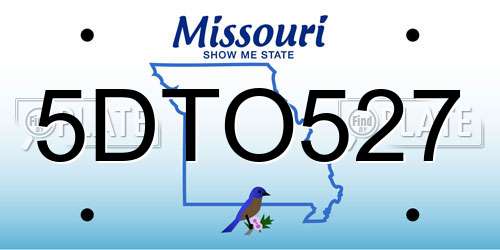 5DTO527 Missouri License Plate