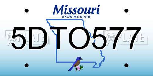 5DTO577 Missouri License Plate