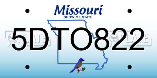 5DTO822 Missouri License Plate