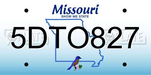5DTO827 Missouri License Plate