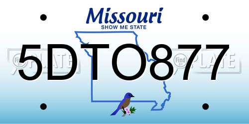 5DTO877 Missouri License Plate