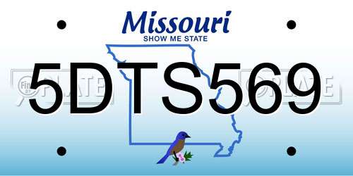 5DTS569 Missouri License Plate