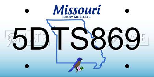 5DTS869 Missouri License Plate