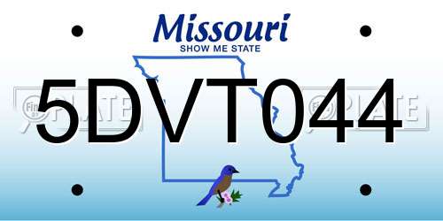 5DVT044 Missouri License Plate
