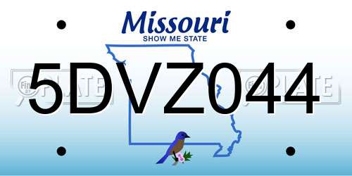 5DVZ044 Missouri License Plate